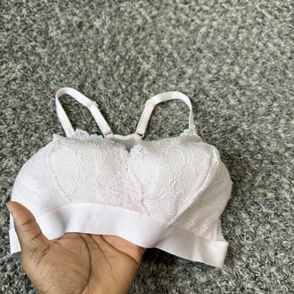 CHANTELLE EVERYDAY LACE RACERBACK WIRE FREE BRA Bralette PINK US M New - Picture 2 of 5